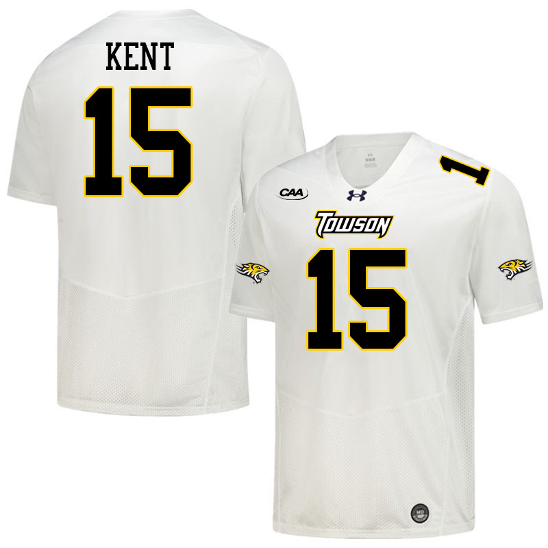 Towson Tigers #15 Nathan Kent College Football Jerseys,Uniforms-White